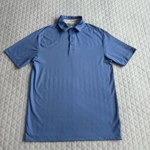 Rorie Whelan Men’s Golf Shirt Top Sz S Blue Polo Preppy Polka Dots Performance